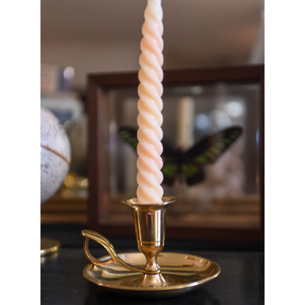 Brass Chamber Candlestick Holder Vintage Taper